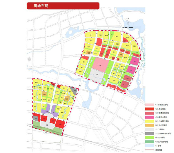 (一)常德市北部新城中心区城市设计土地利用规划图